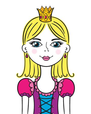 Cute funny little princessのイラスト素材