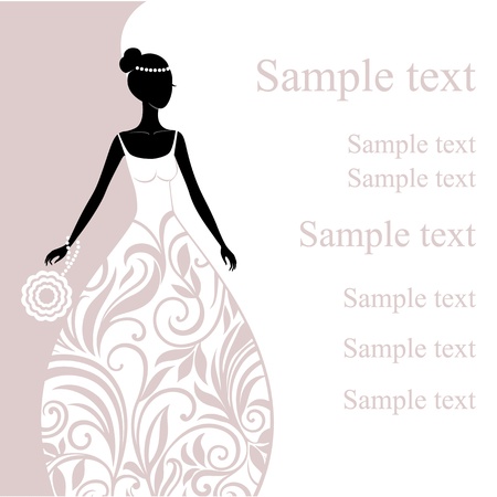 Illustration of a beautiful young bride のイラスト素材