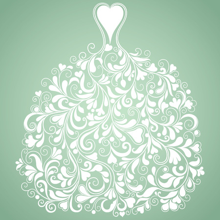 White wedding dress  のイラスト素材