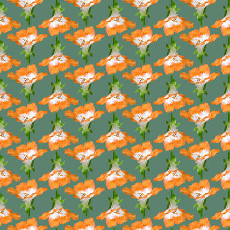 Geranium. Illustration, texture of flowers. Seamless pattern for continuous replication. Floral background, photo collage for textile, cotton fabric. For wallpaper, covers, print.の写真素材