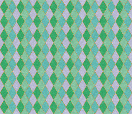 Rhombus seamless pattern. Mosaic, inlay. Illustration in stained glass style. Art Deco style. Seamless pattern for wallpapers, textile print, tile. Gold argyle pattern.の写真素材