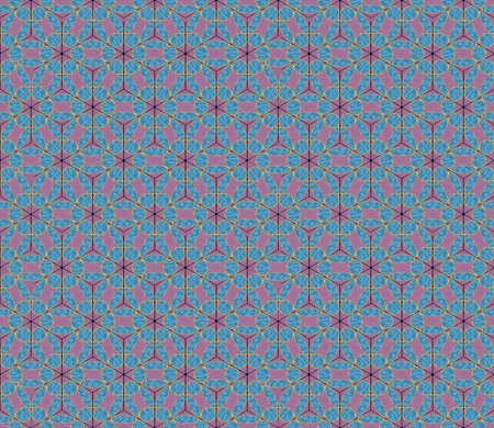 Seamless pattern with color geometric rhombus. Mosaic. 3D seamless pattern with cubes. Pattern in orange, black rhombuses. wallpaper design. Seamless rhombuses for fabric, shirts, linens or textile.の写真素材