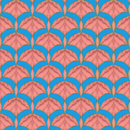ceramic tile pattern. Modern ornament. Geometric seamless pattern. Illustration in stained glass style. geometric openwork. art deco. Print for wallpaper, T-shirts, linens or wrapping, textile.の写真素材