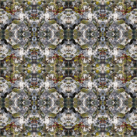 Stylized texture. Futuristic seamless pattern of mosses. Moss in early spring on sandstone. Prints...