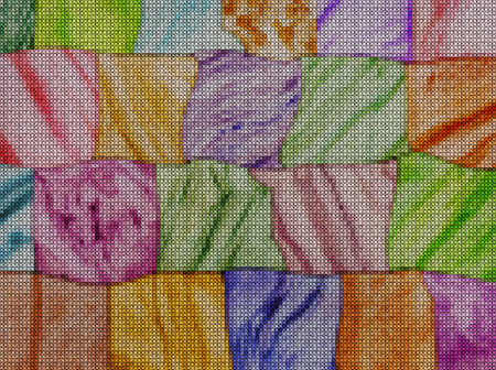 Illustration. Cross-stitch marble background. Futuristic pattern. Multicolor background. Decorative...