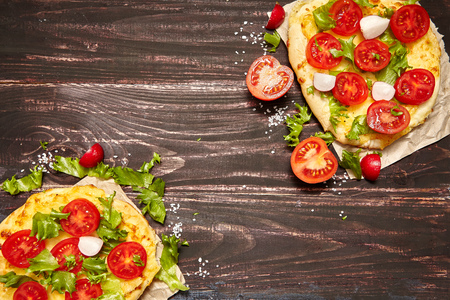 Vegetarian food concept. Cheese pita  and vegetablesの写真素材