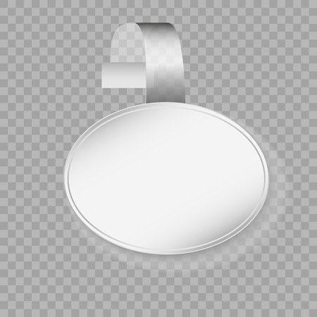 Wobbler or sales stickers. Sales point tag mock up. Sale supermarket shelf wobbler isolated on transparent background. Vector discount sticker, special offer, plastic price banner.のイラスト素材