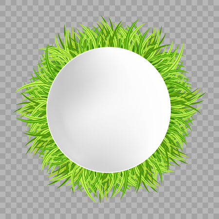 Green grass round frame on the transparent background. Vector illustration.のイラスト素材