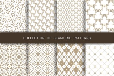 8 Seamless Patterns Set. Vector illustration. Textile printing.のイラスト素材