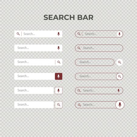 Search bar templates design set for ui, vector illustrationのイラスト素材