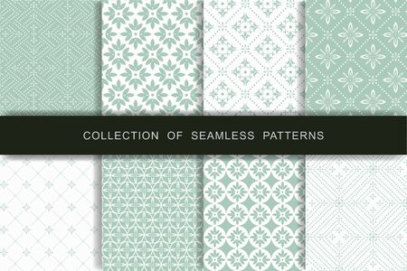 Set of 8 Seamless Patterns. Textile printing Vector illustration.のイラスト素材