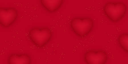 Valentine's Day banner. Mother's day poster. Background, poster, greeting card with red hearts.のイラスト素材