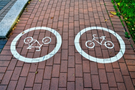 Sign of the cycle trackの写真素材