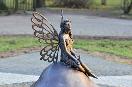 Forest fairy statue. Kaliningrad, Russiaの写真素材