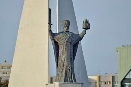 Kaliningrad, Russia - September 30, 2020: Monument to St Nicholas The Wonderworker. Symbol of the...