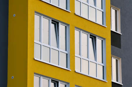 Fragment of a multi-storey residential building close-up