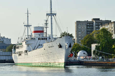 Kaliningrad, Russia - September 30, 2020: the research vessel Vityaz stands on the roadstead of the Museum of the world ocean, Peter the Great embankmentのeditorial素材