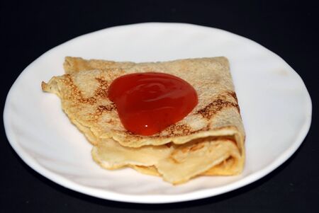 pancake with a jam    の写真素材