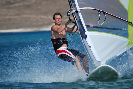 windsurfing  on the move          の写真素材