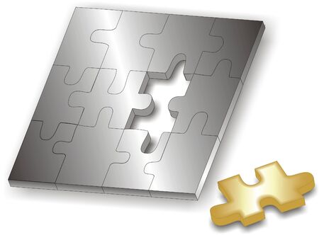  jigsaw puzzle last piece のイラスト素材
