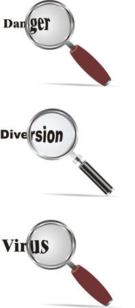 magnifying glass with words         のイラスト素材