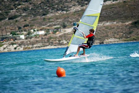 windsurfing  on the move          の写真素材