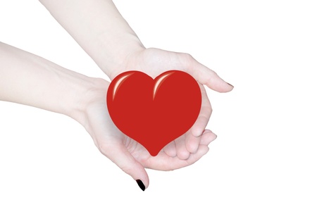 hands holding heart, love or medical concept の写真素材