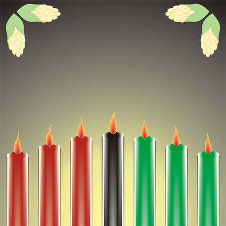 seven kwanzaa candles のイラスト素材