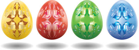 Colored easter egg  decorated by patternのイラスト素材