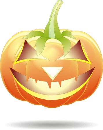 Scary Jack O Lantern halloween pumpkin with candle light inside のイラスト素材