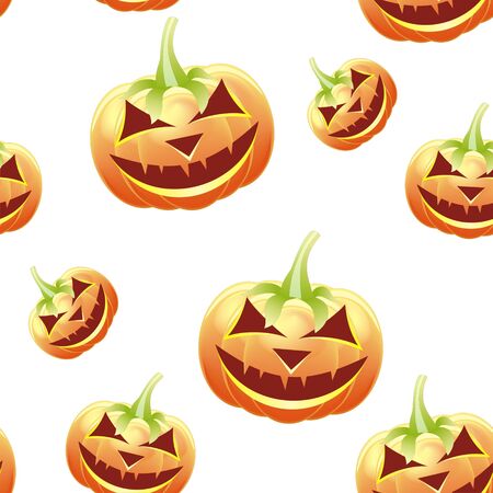 halloween pumpkin seamless pattern, cartoon halloween background のイラスト素材