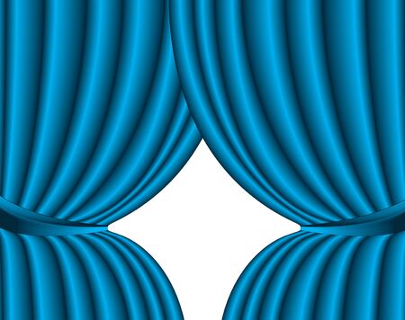 Blue theater silk curtain background with waveのイラスト素材