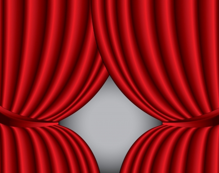 Red theater silk curtain background with waveのイラスト素材