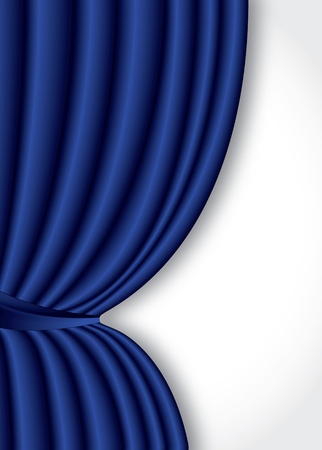 Blue theater silk curtain background with waveのイラスト素材