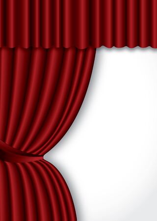 Red theater silk curtain background with waveのイラスト素材