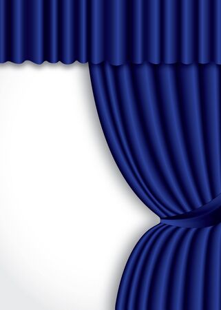 Blue theater silk curtain background with waveのイラスト素材