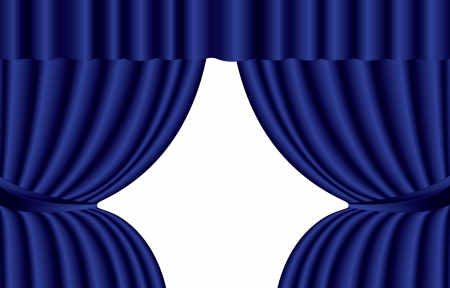 Blue theater silk curtain background with waveのイラスト素材