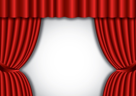 Red theater silk curtain background with waveのイラスト素材