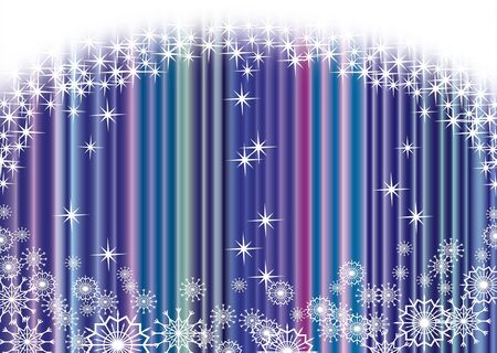 Christmas blue curtain background with snowflakesのイラスト素材