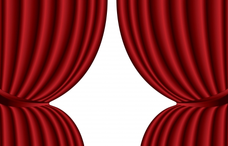 Red theater silk curtain background with waveのイラスト素材