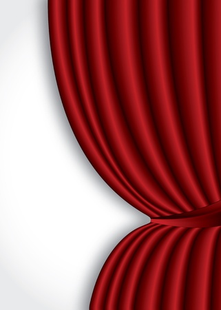 Red theater silk curtain background with waveのイラスト素材