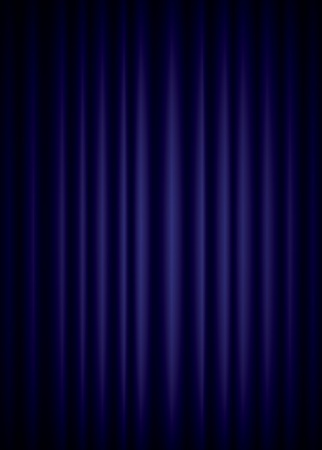 Closed blue theater silk curtain background with waveのイラスト素材