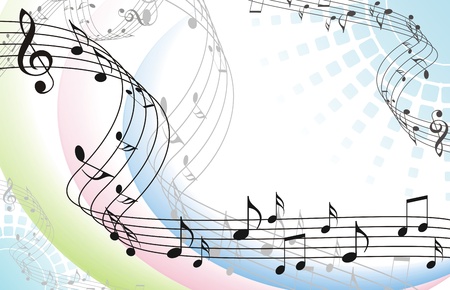 abstract music background with musical notes on whiteのイラスト素材