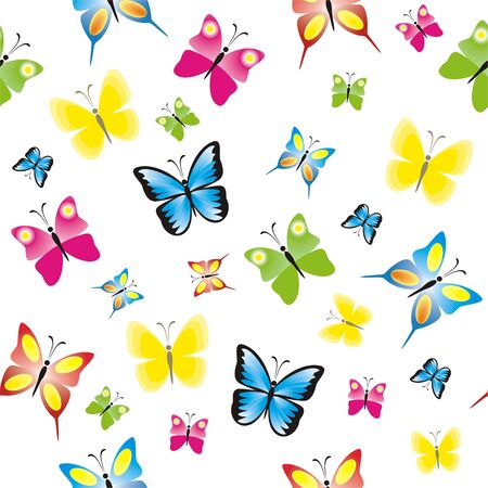 Seamless pattern with colorful butterflies, butterfly backgroundのイラスト素材
