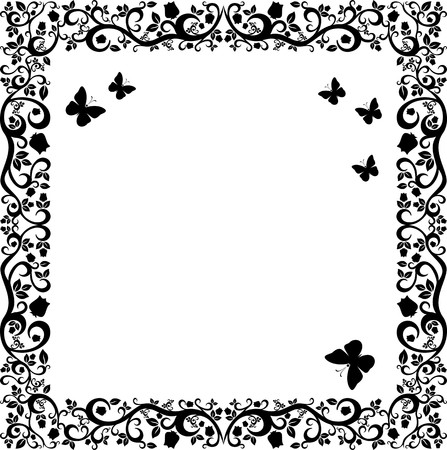 black white beautiful illustration of floral ornament for your design のイラスト素材