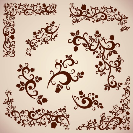 vintage ornament with floral elements for invitation or greeting cardのイラスト素材