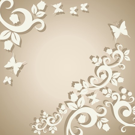 vintage ornament with floral elements for invitation or greeting cardのイラスト素材