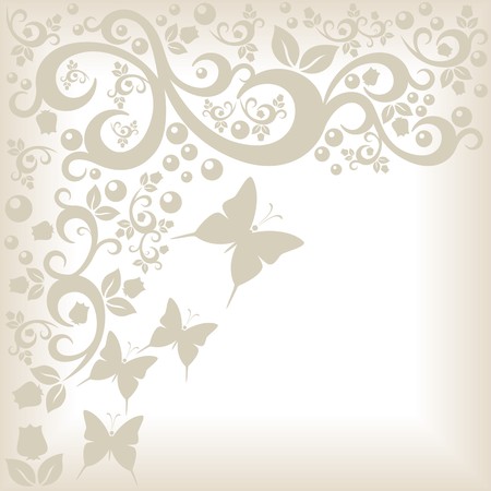 vintage ornament with floral elements for invitation or greeting cardのイラスト素材