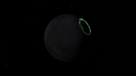realistic exoplanet, beautiful alien planet in far space, detailed planet surface, science fiction...