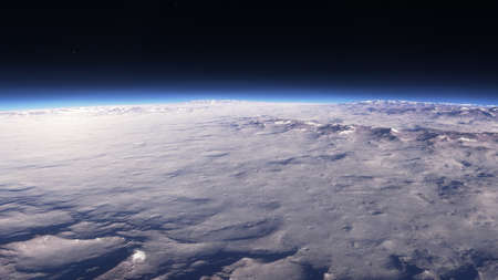 realistic exoplanet, beautiful alien planet in far space, detailed planet surface, science fiction wallpaper, cosmic landscape 3d renderの写真素材